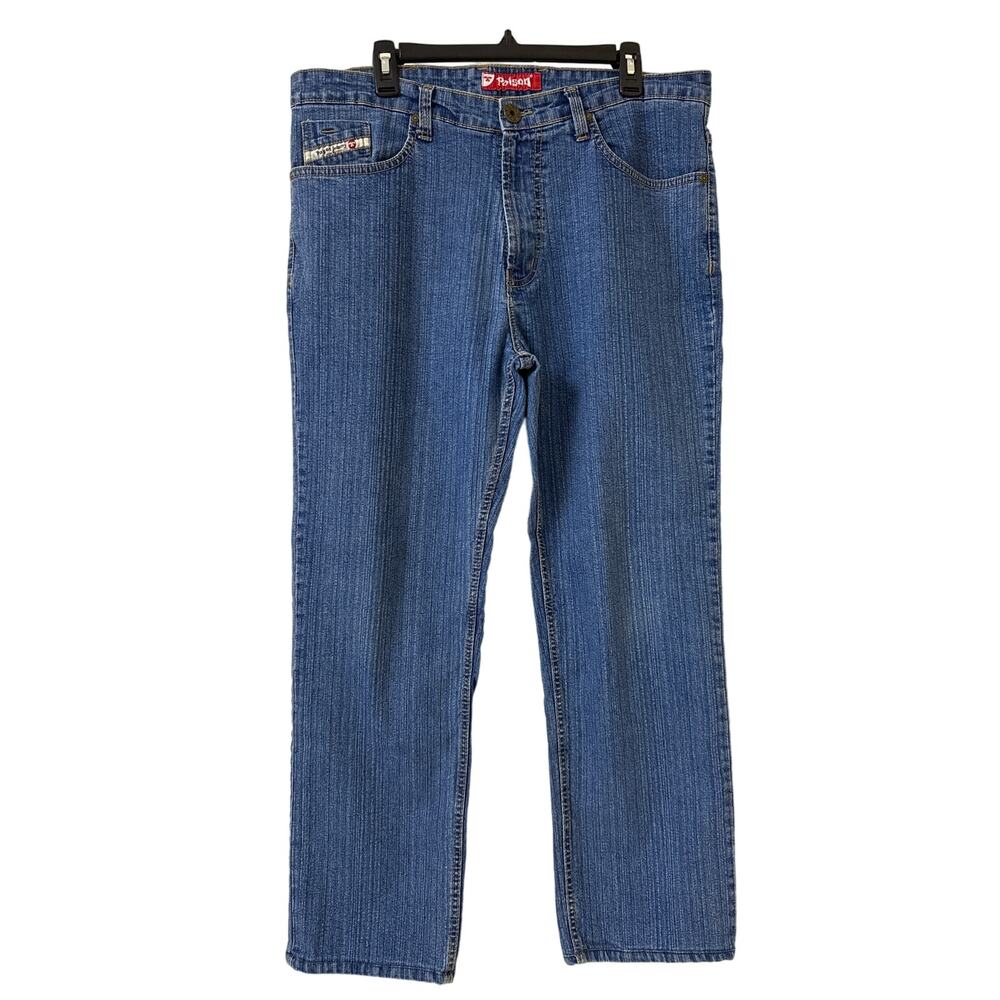 VTG Poison Original Poison industry, Denim Division 38 X 29 Rocker Straight Leg